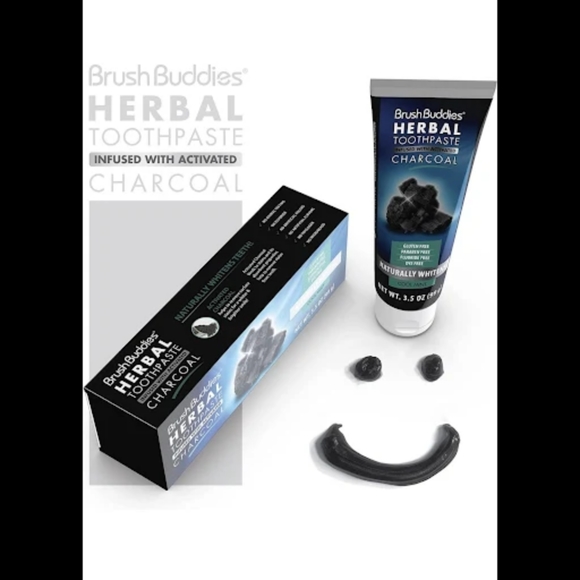 Brush Buddies Charcoal Infused Herbal Toothpaste Tube - Picture 3 of 5
